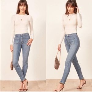 Reformation high skinny jeans in Catalina wash